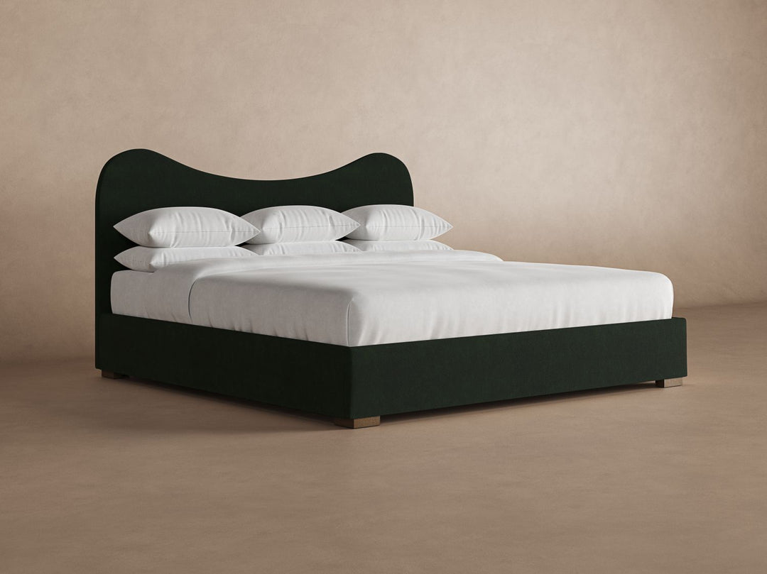 Wave Bed Frame in Emerald#color_emerald