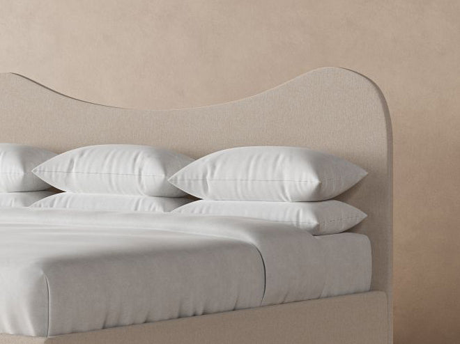 Wave Bed Frame in Oatmeal#color_oatmeal